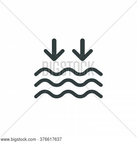 Low Tide. Waves On The Sea. Isolated Icon. Weather Glyph Vector Illustration