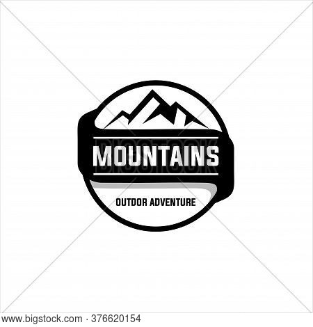 Mountain Logo. Flat Design Logo Template. Vector Illutrator Eps.10, Mountain Design Element In Vinta