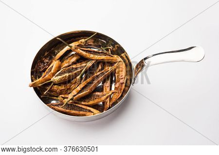 Sandgi Mirchi Or Dried Stuffed Green Chillies, Popular Maharashtrian Side Dish