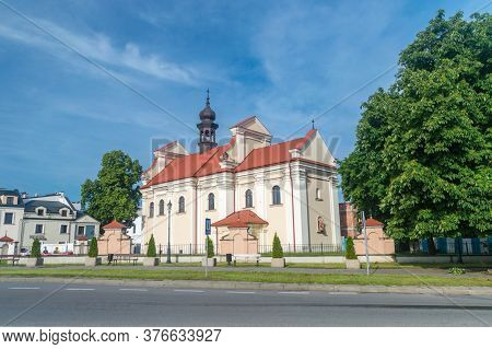 Zamosc, Poland - June 12, 2020: Baroque Church Of St. Katarzyna. Unesco World Heritage Sites In Pola