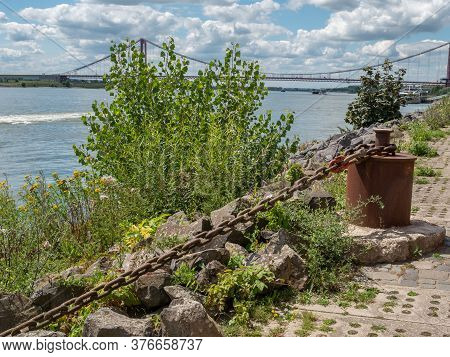 the rhine river near emmerich in germany