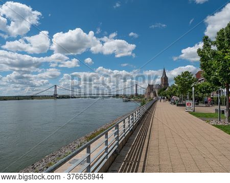 the rhine river near emmerich in germany
