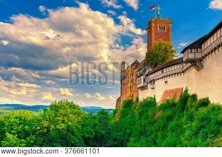 Wartburg Castle, Germany. View Of The Central Part Of The Castle