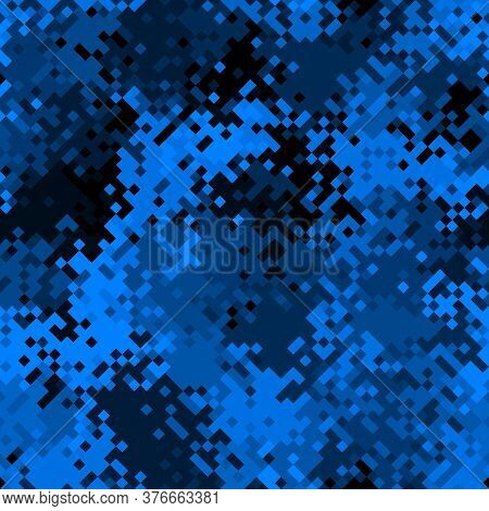 Military Camouflage Seamless Pattern. Urban Digital Pixel Style.
