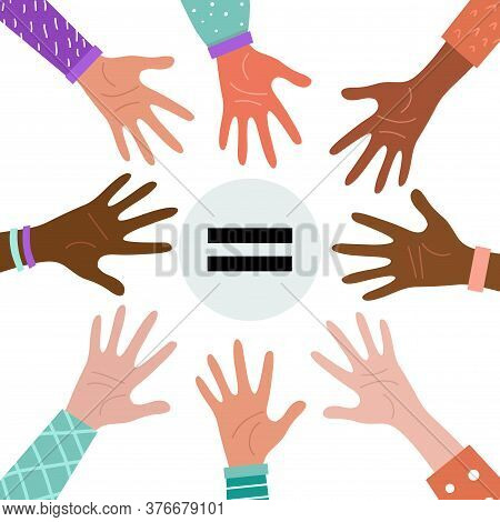 People Equality Concept. Vector Stock Illustration. Bright. Flat Design. Isolated On White Backgroun