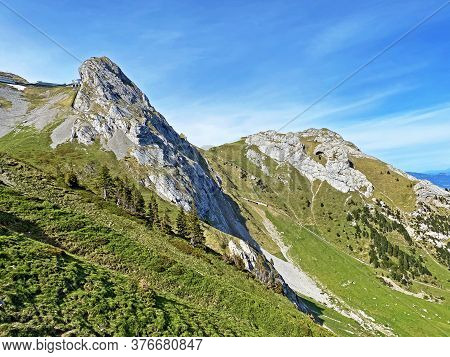 Alpine Peaks Of Esel And Rosegg In The Swiss Mountain Range Of Pilatus And In The Emmental Alps, Alp