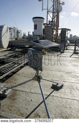 Salvador, Bahia / Brazil - October 29, 2013: Pluviometer, Device Used To Monitor The Amount Of Rain 