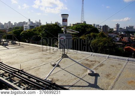 Salvador, Bahia / Brazil - October 29, 2013: Pluviometer, Device Used To Monitor The Amount Of Rain 