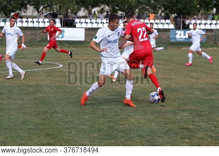Odessa, Ukraine - Fight Of The First League Football Clubs At The Ukrainian Championship. Fc Balkany