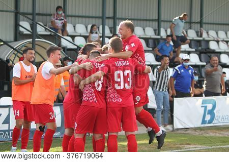 Odessa, Ukraine - Fight Of The First League Football Clubs At The Ukrainian Championship. Fc Balkany