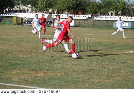 Odessa, Ukraine - Fight Of The First League Football Clubs At The Ukrainian Championship. Fc Balkany