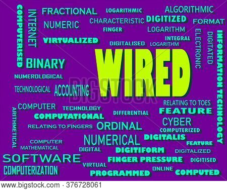 Wired Word Displayed With Multiple Related Words Cloud On Vector Abstract Text Illustration.