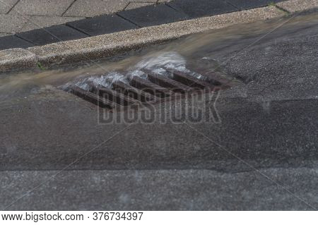 Old Full Cover Of A Rainwater Channel