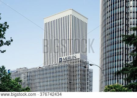 Madrid, Spain - July 12, 2020: Modern Office Buildings In Azca Business Area Of Madrid