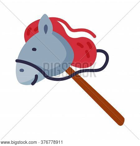 Stick Horse Baby Toy, Cute Object For Kids Development And Entertainment Cartoon Vector Illustration