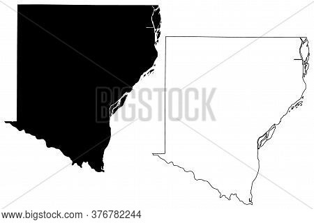 Des Moines County, Iowa (u.s. County, United States Of America, Usa, U.s., Us) Map Vector Illustrati