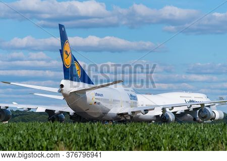 Enschede, Netherlands - July 12, 2020: Boeing 747-400 Airplanes Stalled During The Corona Crisis On 