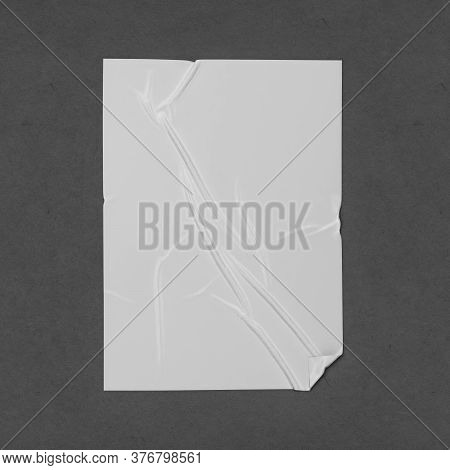 Adhesive Poster Or Sticker On A Surface Mockup. 3d Illustration
