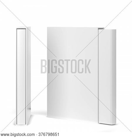 Book In A Slipcase Cover Mockup. 3d Illustration Isolated On White Background