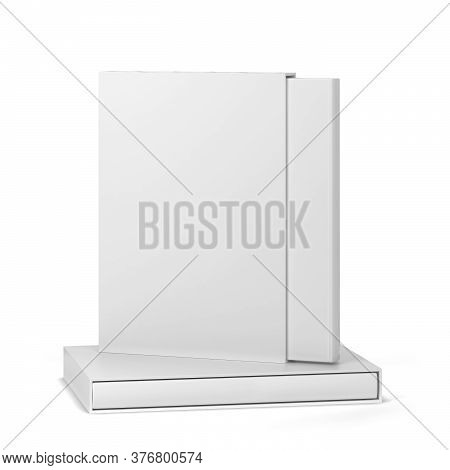 Book In A Slipcase Cover Mockup. 3d Illustration Isolated On White Background