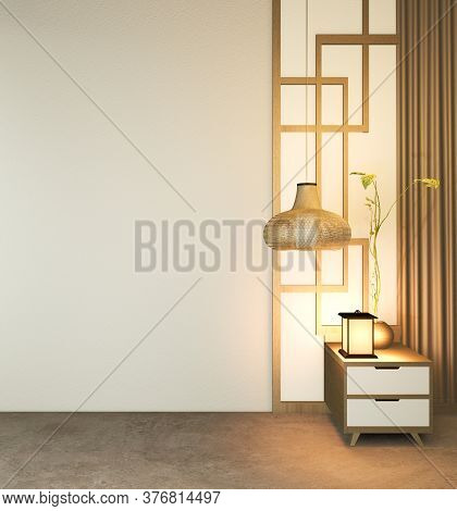 Modern Empty Room,minimal Design Japanese Style. 3D Rendering