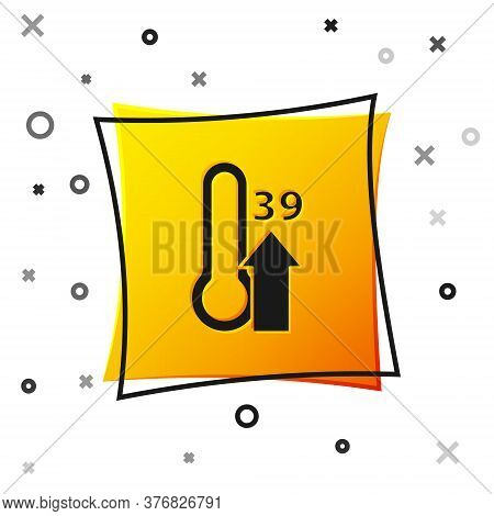 Black High Human Body Temperature Or Get Fever Icon Isolated On White Background. Disease, Cold, Flu