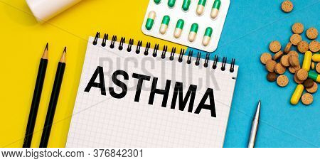 Treatment Word, Asthma Word With Medical Concepts And Medical Equipment
