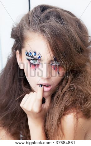 Módní styl kreativní fotografie mladé módní Lady - Mime