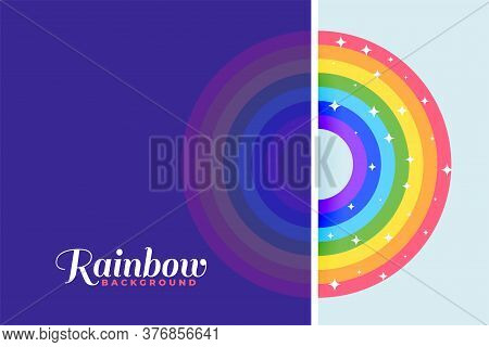 Colorful Rainbow Background With Sparkling Stars Vector Design Illustration