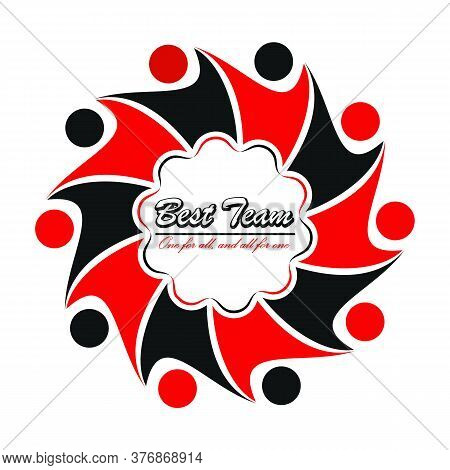 Best Team, Social Community, Or A Group Of Friends. Vector Illustration For Banners Stickers And Clo