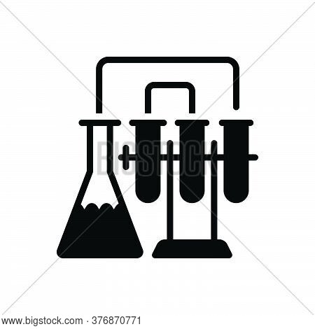 Black Solid Icon For Lab Patholology Laboratory Pharmaceutical Research Experiment Test-tube Medical
