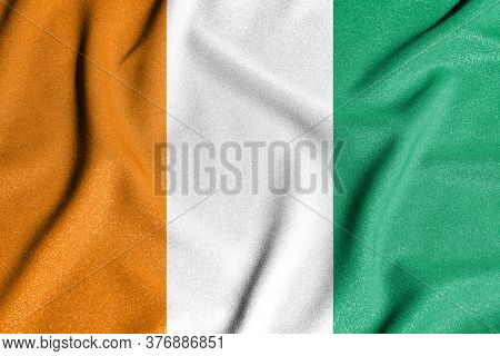 National Flag Of The Ivory Coast. The Main Symbol Of An Independent Country. Flag Of Ivory Coast.