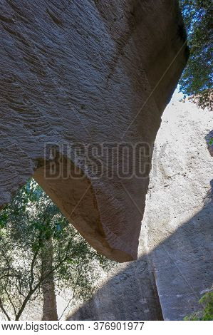 Lithica Stone Quarry On Balearic Islands. Spain. Old Stone-pit On Menorca. Ancient Quarry On The Isl