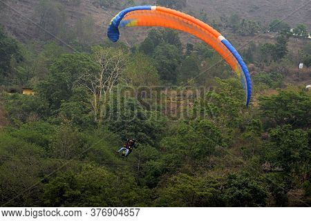 Naukuchia Taal, Nanital, Uttarakhand, India, 31 May, 2018:   A Glider Glidding In The Mountains Of H