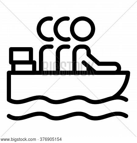 Illegal Immigrants In Boat Icon. Outline Illegal Immigrants In Boat Vector Icon For Web Design Isola