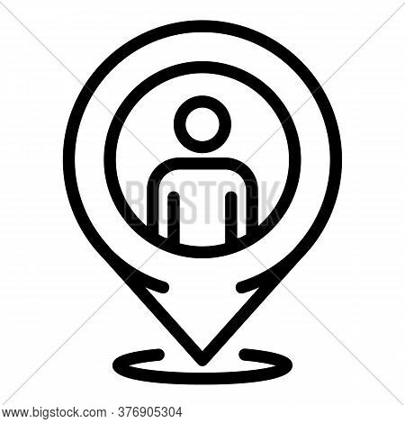 Illegal Immigrants Gps Pin Icon. Outline Illegal Immigrants Gps Pin Vector Icon For Web Design Isola