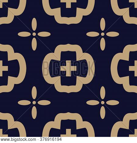 Art Deco Seamless Pattern. Luxury Geometric Flower Wallpaper, Elegant Classic Retro Ornament. Vector