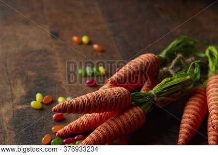 Designed Fresh Carrot With Its Green Leavs
