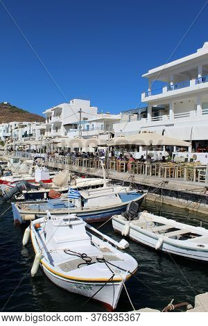 Piso Livardi, Paros / Greece / September 19 2019 :  The Waterfront At This Low Key Greek Resort.  Sm