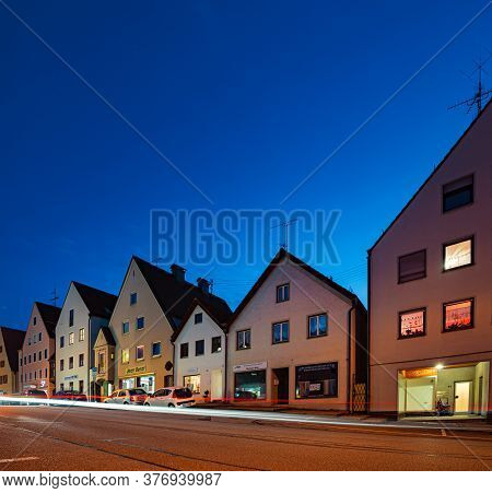 Schongau, Germany - September 25, 2014: Old City Centre With Traditional Architecture Of Bavaria, Ge
