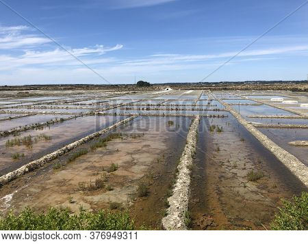 View Of The Famous Salt Marshes Of Guerande, France