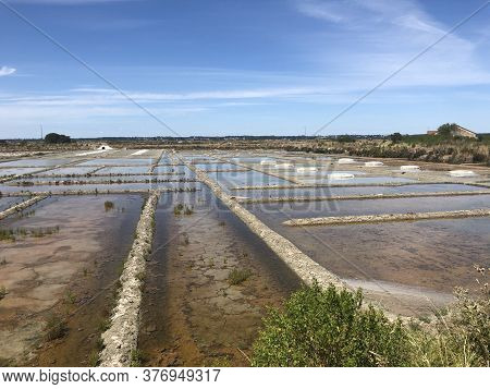 View Of The Famous Salt Marshes Of Guerande, France