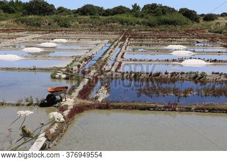 View Of The Famous Salt Marshes Of Guerande, France