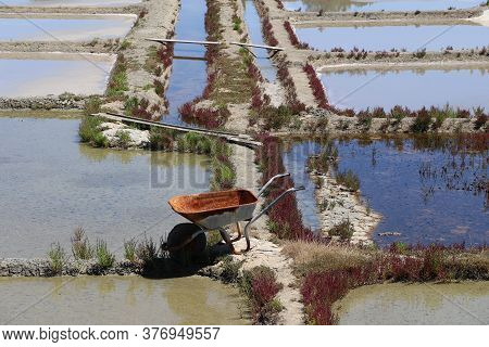 View Of The Famous Salt Marshes Of Guerande, France