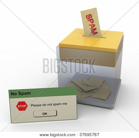 Messaggio di Spam Stop 3D