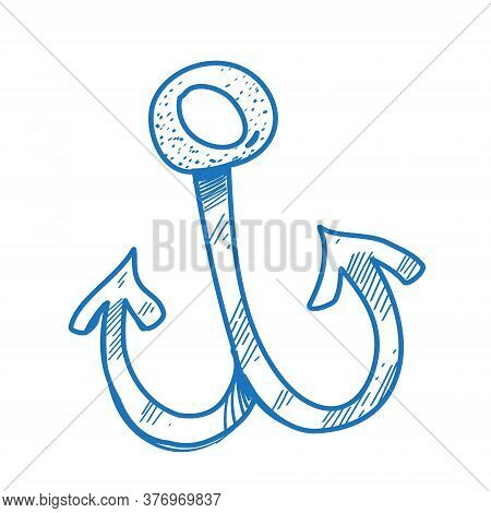 Anchor Logo In Cartoon Style. The Elements For Infographics With A Hand-drawing Style.