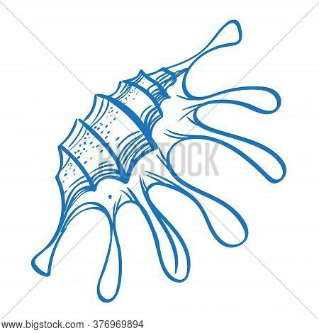 Big Seashell Logo In Cartoon Style. The Elements For Infographics With A Hand-drawing Style.