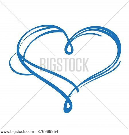 Heart Logo In Cartoon Style. Element For Infographics In The Hand Drawing Style.