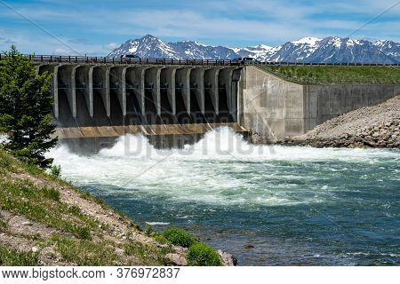 Jackson Lake Dam And Reservoir In Grand Teton National Park
