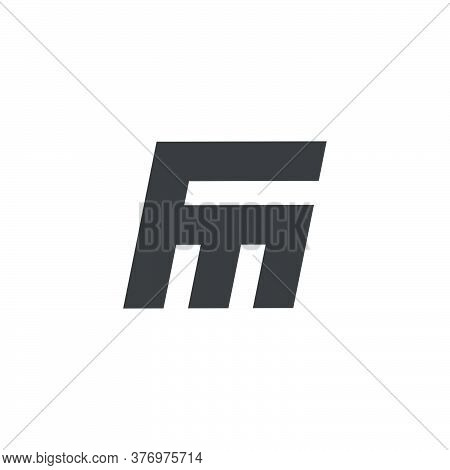 Letter Fm Abstract Simple Geometric Design Logo  Vector